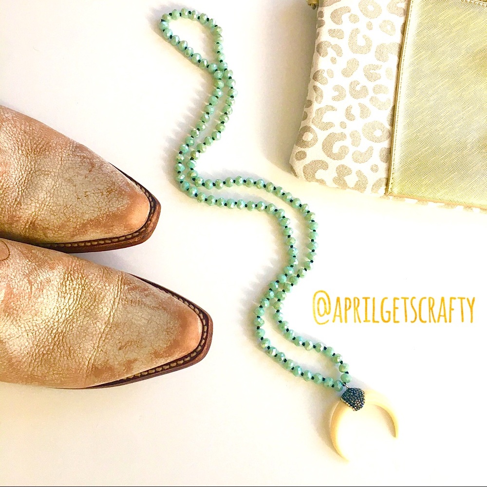 SOLD Crescent Horn Pendant Necklace